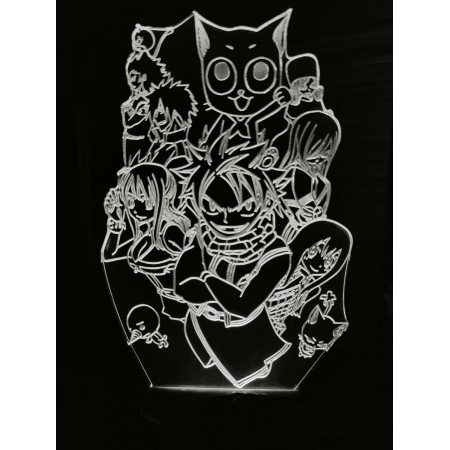 Акриловый светильник-ночник Фейри Тейл (Fairy Tail) белый tty-n000867